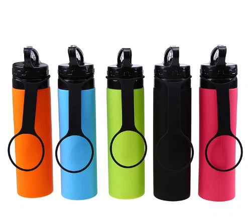 Collapsible Roll Up Travelling Biking Silicone Bottle
