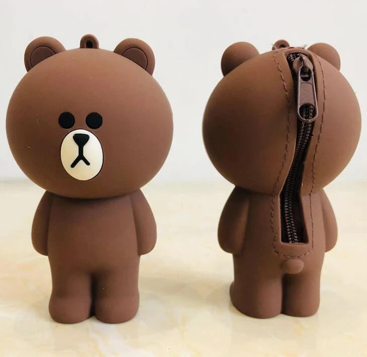 Korean Creative 3D multfilmli silikon hamyon portativ sumkasi