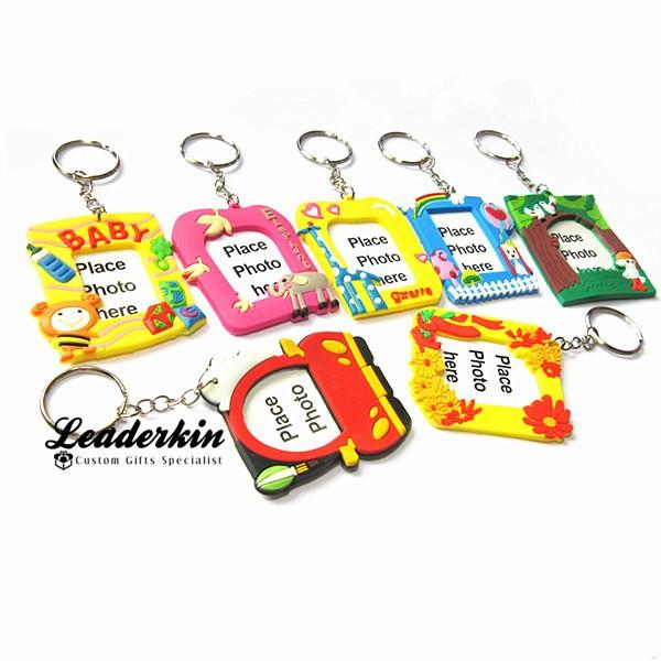 Personalized PVC Rubber Photo Insert Frame Keychain