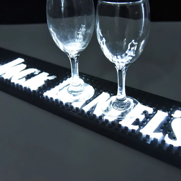 Wine Champagne Branded Logo Pvc Led Bar Mat