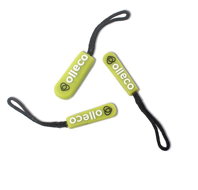 Decorative 3D Logo Silicone Zipper Pullers For Garment