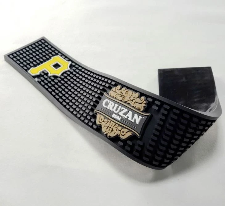 Eco-friendly Branded Soft Pvc Bar Mat With Embossed Logo