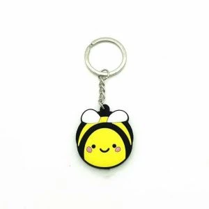 Mini Bee Promo sovg'alari Anahtarlık 3D Yumshoq PVX kalit zanjir kauchuk kalit